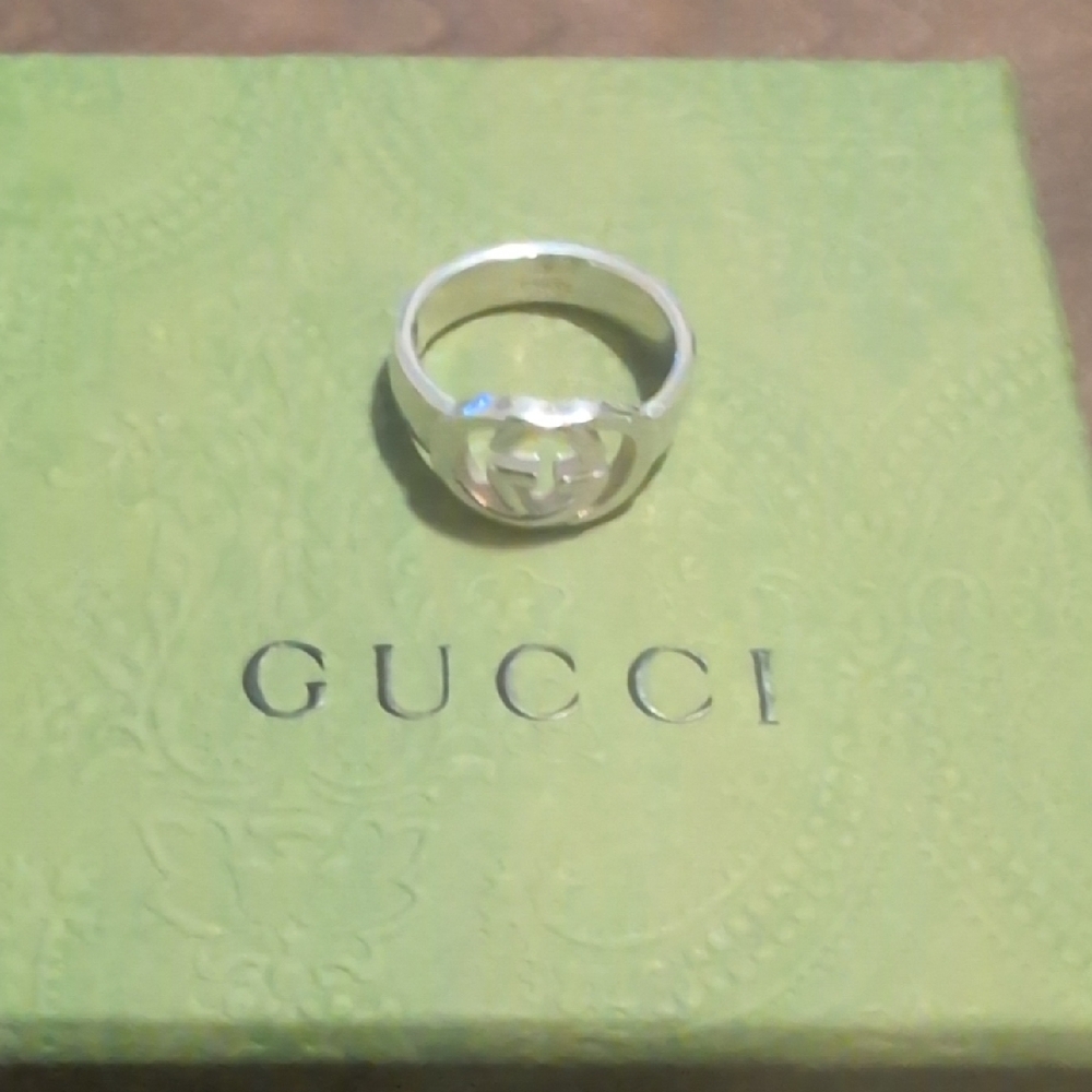 Gucci Sterling Silver Logo Ring